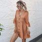 Anna-Kaci Button Down Ruffle Tier Oversized Mini Dress