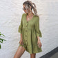 Anna-Kaci Button Down Ruffle Tier Oversized Mini Dress