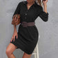 Anna-Kaci Button Up Collared Shirt Dress with Long Sleeves for Women