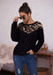 Anna-Kaci Cheetah Print Long Sleeve Boat Neck Long Sleeve Top