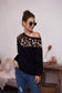 Anna-Kaci Cheetah Print Long Sleeve Boat Neck Long Sleeve Top