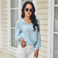 Anna-Kaci Clip Dot Long Sleeve Sheer V Neck Causal Blouse Top for Women