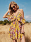 Anna-Kaci Cold Shoulder Cami Floral Swing Dress for Women