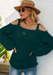 Anna-Kaci Cold Shoulder Oversized Loose Fit Casual Long Sleeve Top Solid for Women