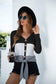 Anna-Kaci Color Block Button Up Knitted Tied Front Long Sleeve Top