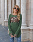 Anna-Kaci Color Block Leopard Print Long Sleeve Loose Fit Shirt for Women