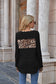 Anna-Kaci Color Block Leopard Print Long Sleeve Loose Fit Shirt for Women Large 8-10 / Black