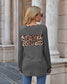 Anna-Kaci Color Block Leopard Print Long Sleeve Loose Fit Shirt for Women Large 8-10 / Gray