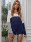Anna-Kaci Color Block Lightweight Summer Pullover Top Wide V-Neck Long Sleeve