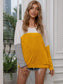 Anna-Kaci Color Block Lightweight Summer Pullover Top Wide V-Neck Long Sleeve Sunrise Yellow / Small 0-4