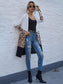 Anna-Kaci Color Block Long Sleeve Leopard Print Long Knit Cardigan for Women