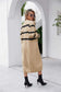Anna-Kaci Color Block Striped Button Down Dual Pocket Long Cardigan for Women