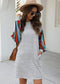 Anna-Kaci Colorful Striped Long Sleeve Basic Tunic Dress Above Knee Dress for Women
