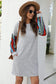 Anna-Kaci Colorful Striped Long Sleeve Basic Tunic Dress Above Knee Dress for Women