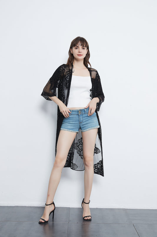 Anna-Kaci Crochet Embroidered Lace Cardi | Anna-Kaci