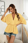 Anna-Kaci Cross V-Neck Gathered Light Summer Blouse Top for Women