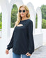Anna-Kaci Cut Out Pullover Long Sleeve Solid Color Top for Women