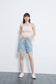 Anna-Kaci Distressed 4 Button Premium Denim Shorts | Anna-Kaci