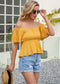 Anna-Kaci Empire Gathered Ruffle Blouse Round Neck Off Shoulder Top For Women Small 0-4 / Daisy Yellow