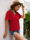 Anna-Kaci Eyelash Lace Trim V Neck Top Short Dolman Sleeves for Women