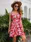 Anna-Kaci Floral Print Cami Ruffle Tiered Short Swing Dress Sweetheart for Women