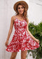 Anna-Kaci Floral Print Cami Ruffle Tiered Short Swing Dress Sweetheart for Women
