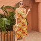Anna-Kaci Floral Print Tie Bust Midi Cami Dress for Women