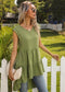 Anna-Kaci High Low Ruffle Tiered V Neck Tunic Tank Top for Women Large 8-10 / Green