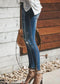 Anna-Kaci High Waisted Dark Wash Ripped Detail Skinny Denim Jeans for Women