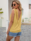 Anna-Kaci Lace Deep V-Shaped Open Back Tank Top Blouse for Women