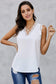 Anna-Kaci Lace Detail V Neck Sleeveless Relaxed Fit Light Top for Women 2XL / White