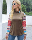 Anna-Kaci Leopard Boho Beach Print Long Sleeve Top Semi Cowl Neck Pullover for Women Large 8-10 / Beige