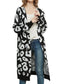 Anna-Kaci Leopard Cheetah Print Cardigan Long Sleeve Open Front With Pockets | Womens | Anna-Kaci