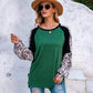 Anna-Kaci Leopard Print Baseball Long Sleeve Tee for Women 2XL 12-14 / Green