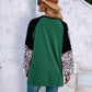 Anna-Kaci Leopard Print Baseball Long Sleeve Tee for Women