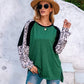 Anna-Kaci Leopard Print Baseball Long Sleeve Tee for Women