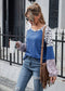 Anna-Kaci Leopard Print Color Block Baseball Long Sleeve Tee for Women