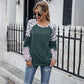 Anna-Kaci Leopard Print Color Block Baseball Long Sleeve Tee for Women