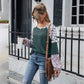Anna-Kaci Leopard Print Color Block Baseball Long Sleeve Tee for Women