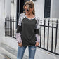 Anna-Kaci Leopard Print Color Block Baseball Long Sleeve Tee for Women