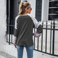 Anna-Kaci Leopard Print Color Block Baseball Long Sleeve Tee for Women