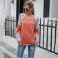 Anna-Kaci Leopard Print Color Block Baseball Long Sleeve Tee for Women
