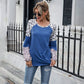 Anna-Kaci Leopard Print Color Block Baseball Long Sleeve Tee for Women