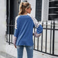 Anna-Kaci Leopard Print Color Block Baseball Long Sleeve Tee for Women