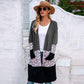 Anna-Kaci Leopard Print Color Block Long Open Front Cardigan Knee Length for Women