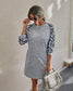 Anna-Kaci Leopard Print Long Sleeve Tunic Dress with Round Neck for Women