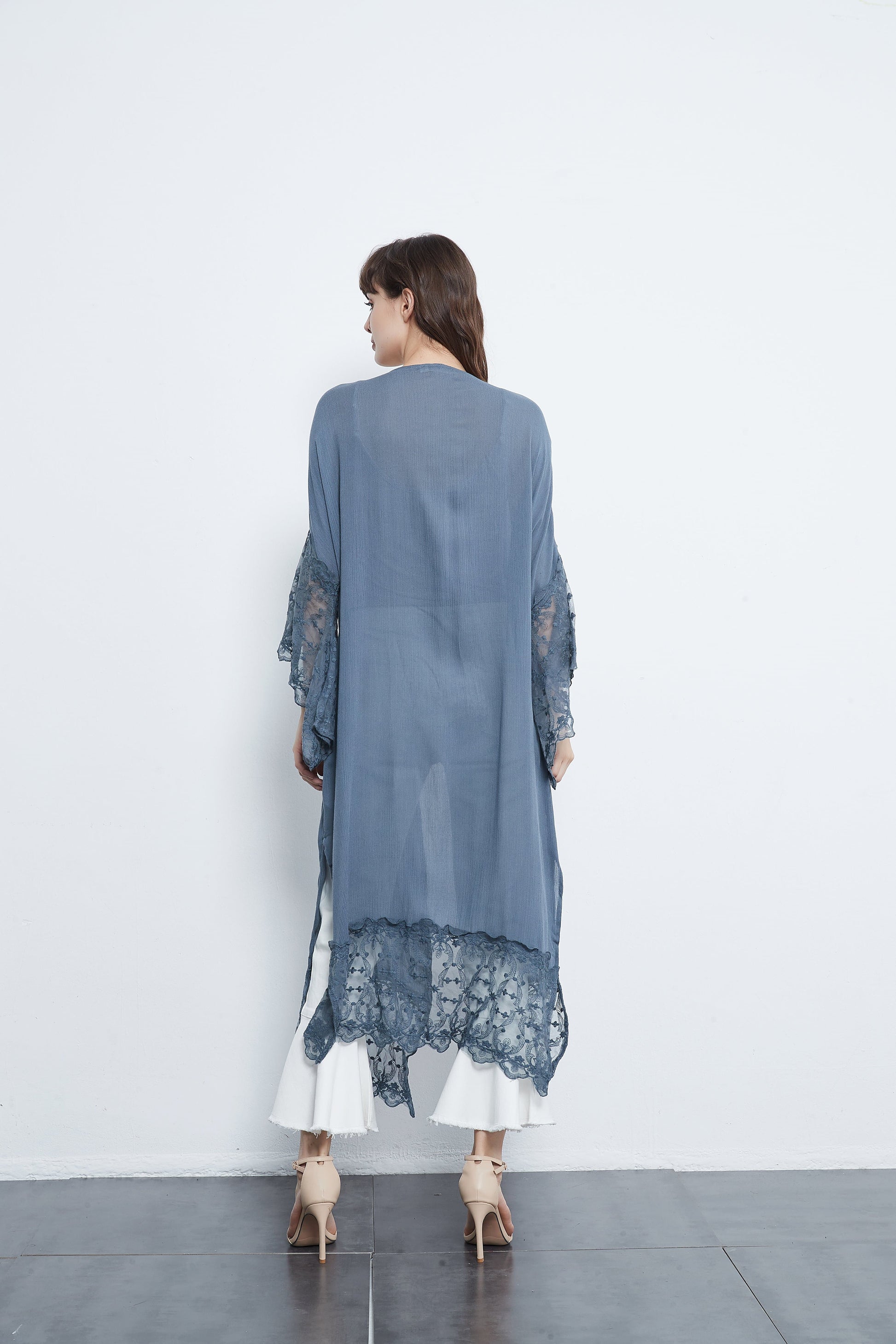 Anna-Kaci Long Lace Kimono Cardigan With Wide Sleeves | Womens | Anna-Kaci