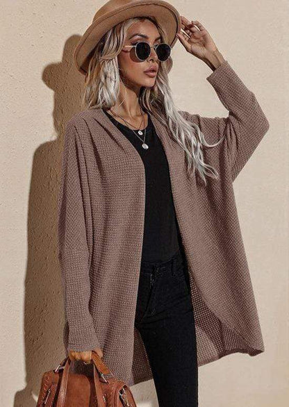 Anna-Kaci Long Sleeve Open Front Knitted Cardigan Light Thin Outerwear for Women