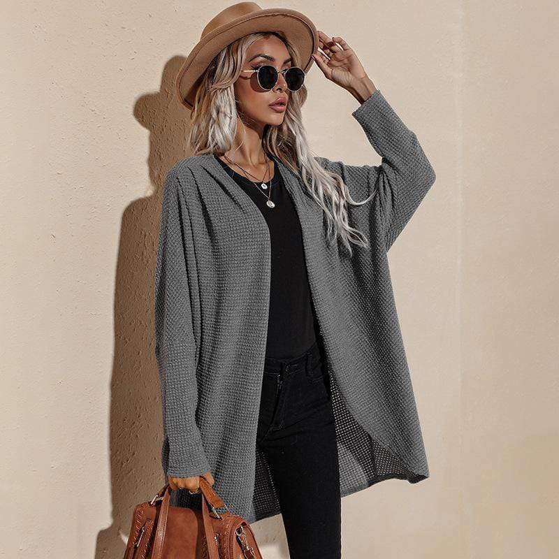 Anna-Kaci Long Sleeve Open Front Knitted Cardigan Light Thin Outerwear for Women