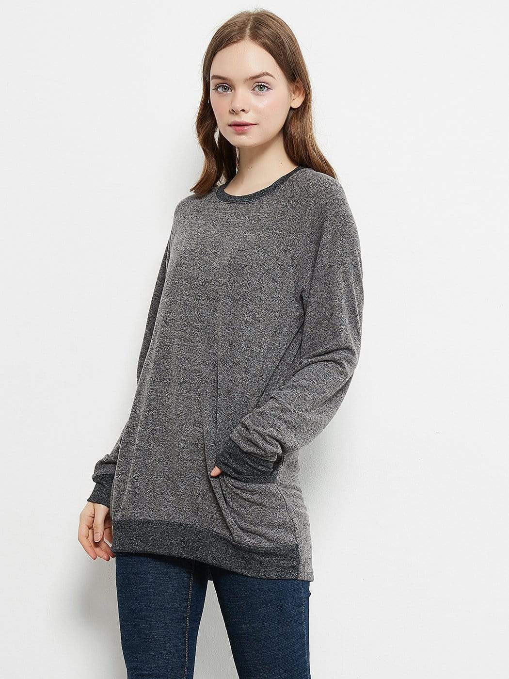 Anna-Kaci Long Sleeve Pocket Front Pullover | Anna-Kaci